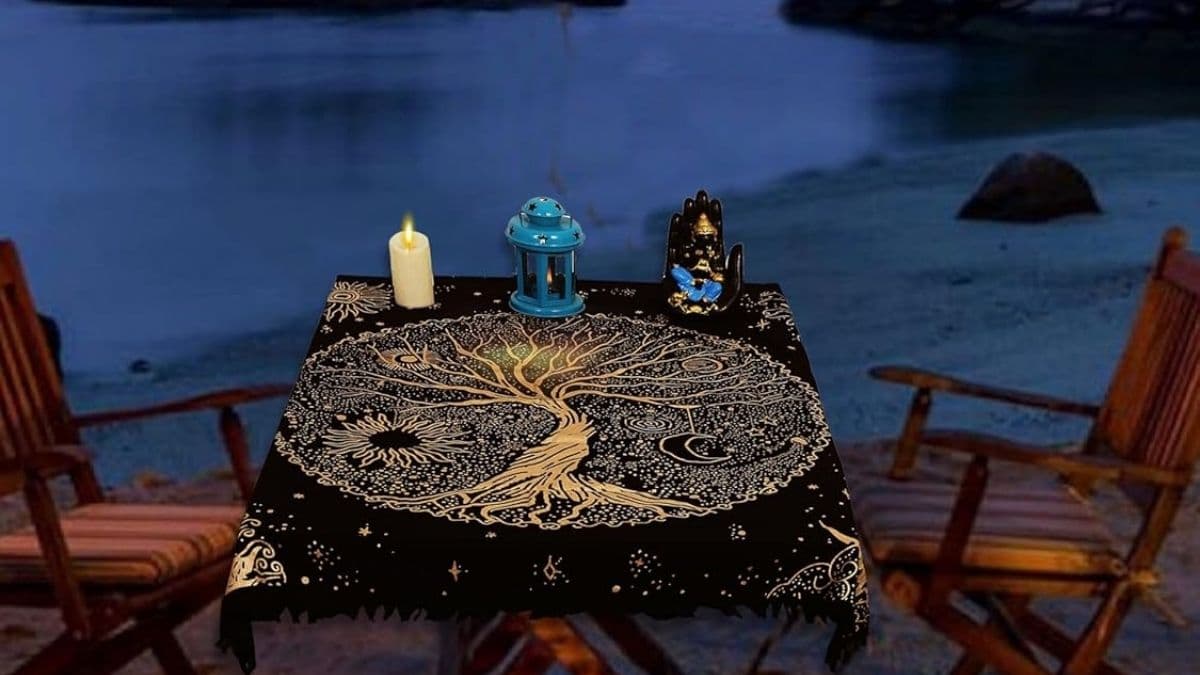 Indian Consigners Tree of Life Altar Cloth Tapestry Tablecloth Celtic Trees Ritual Spiritual Cloth for Sacred Places